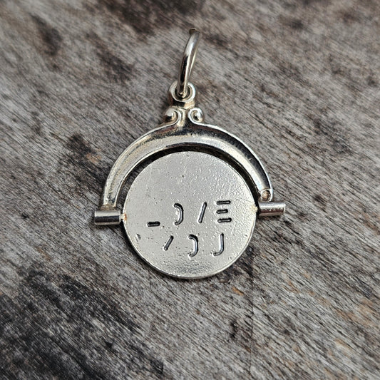 Vintage Danish Sterling Silver I Love You Spinner Charm Pendant