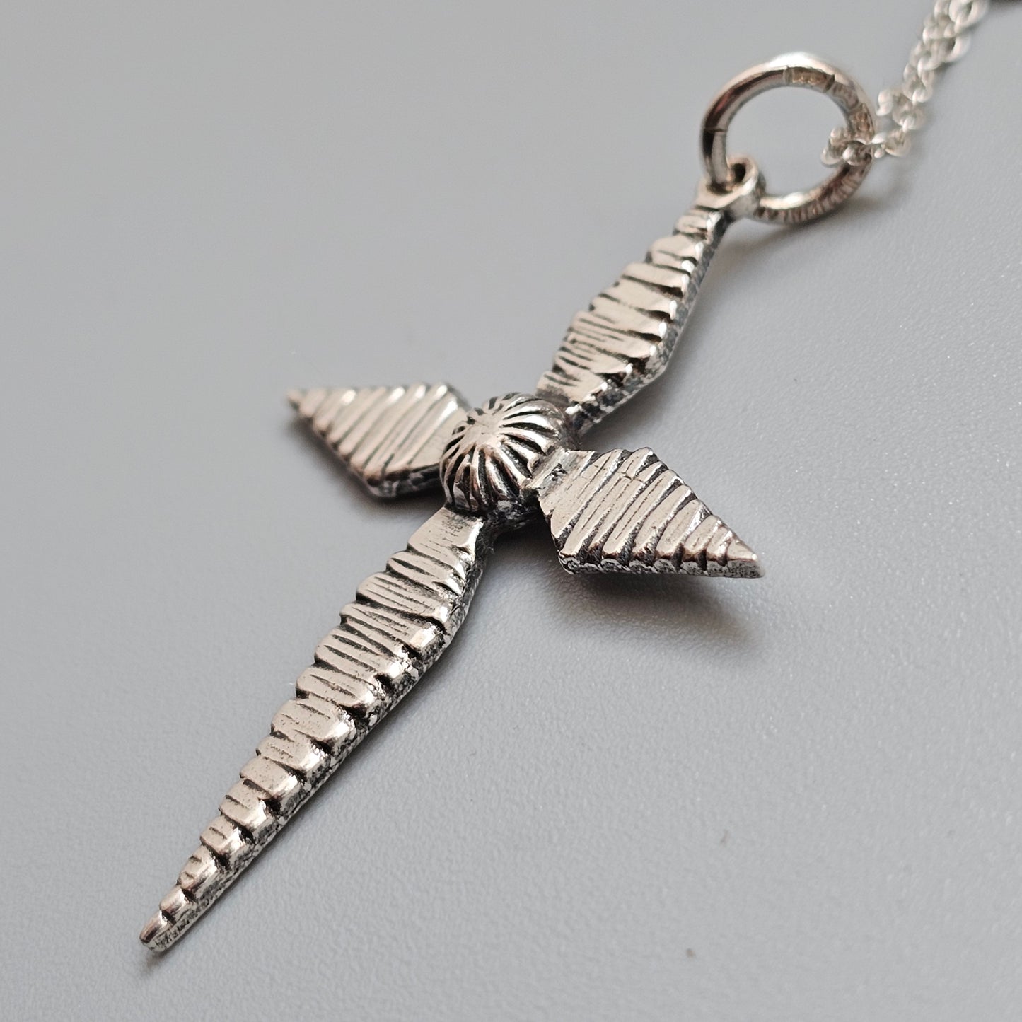 Vintage 1970s Finnfeelings Finnish Modernist Brutalist Sterling Silver Cross Necklace Pendant