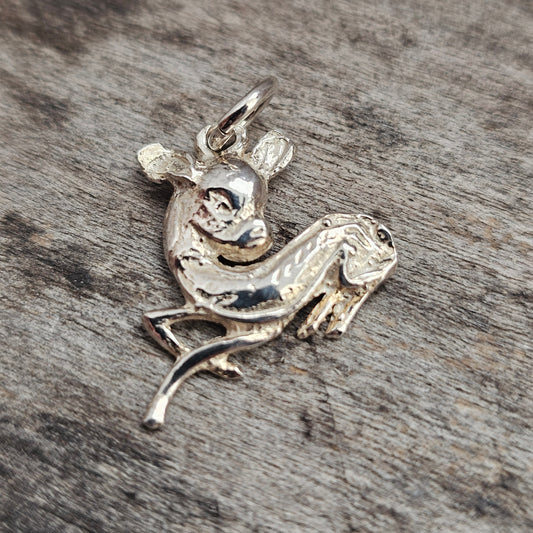 Vintage Sterling Silver Deer Charm Fawn Animal Pendant