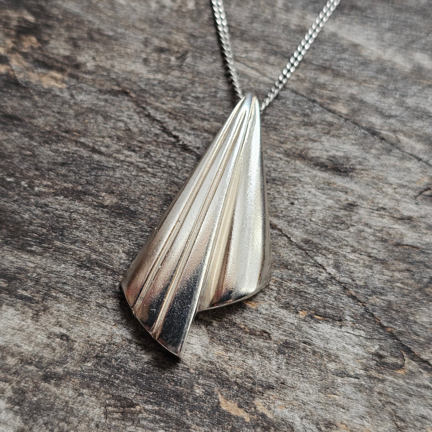 Contemporary Finnish Sterling Silver Modernist Necklace Pendant