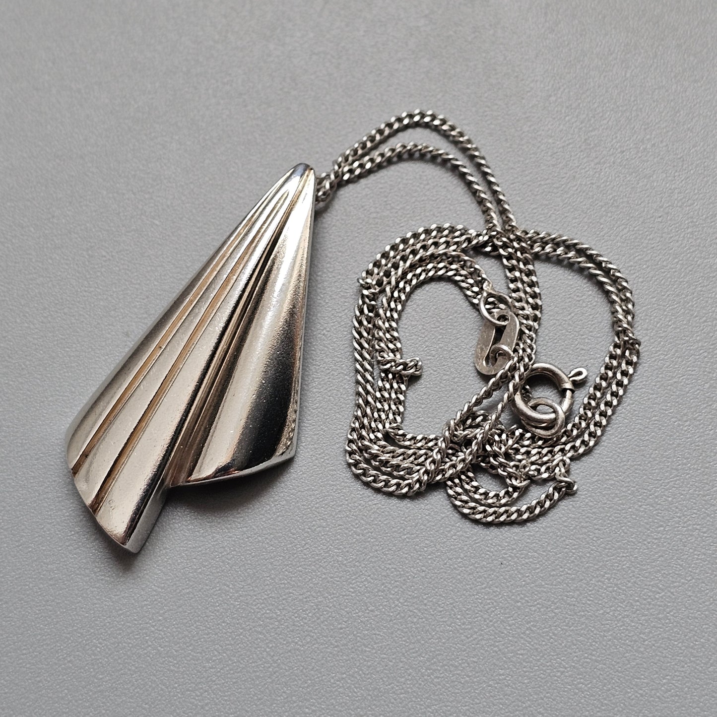 Contemporary Finnish Sterling Silver Modernist Necklace Pendant