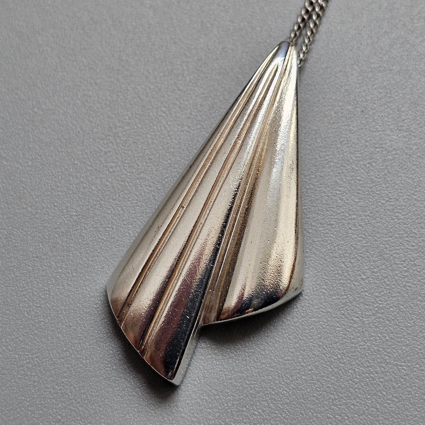 Contemporary Finnish Sterling Silver Modernist Necklace Pendant