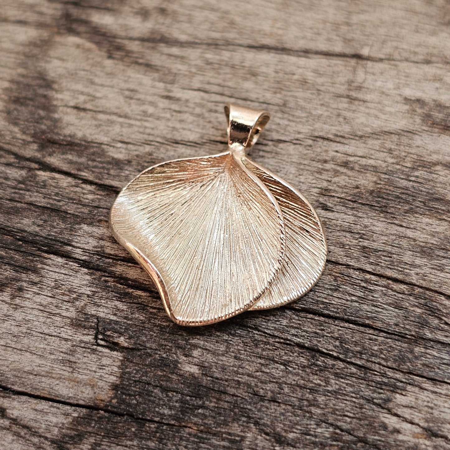 Vintage Finnish Valo-Koru Sterling Silver Leaf Pendant