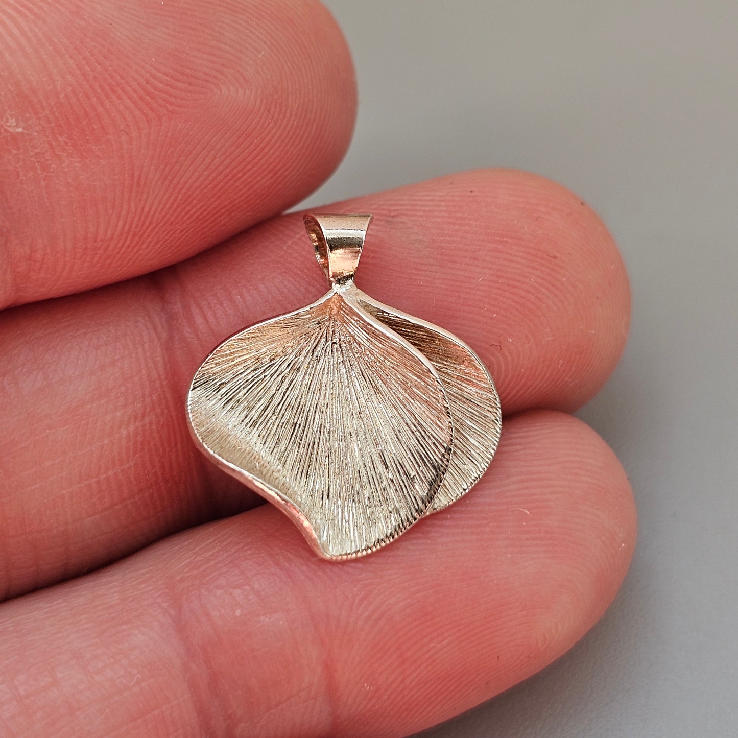 Vintage Finnish Valo-Koru Sterling Silver Leaf Pendant