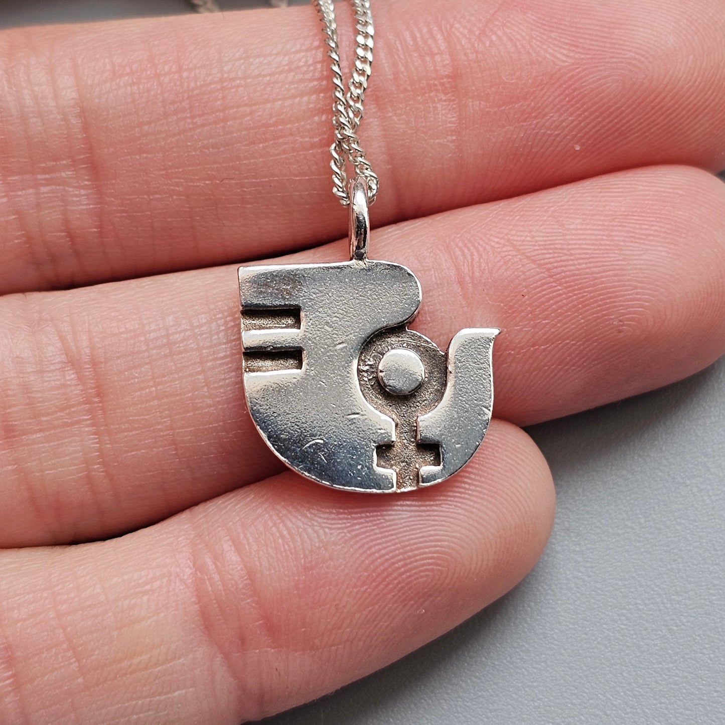 Vintage Aarikka Unifem Sterling Silver Pendant Finnish Modernist Women's Rights Jewellery