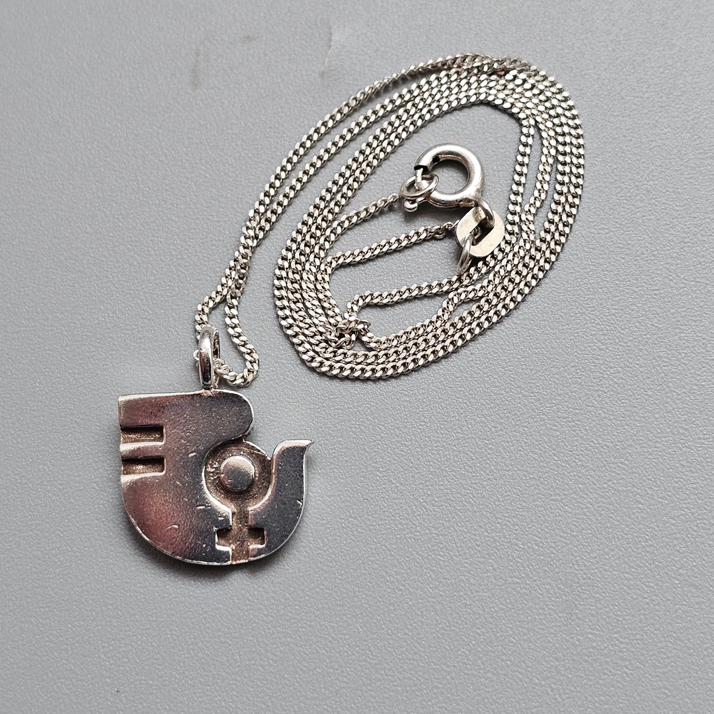 Vintage Aarikka Unifem Sterling Silver Pendant Finnish Modernist Women's Rights Jewellery