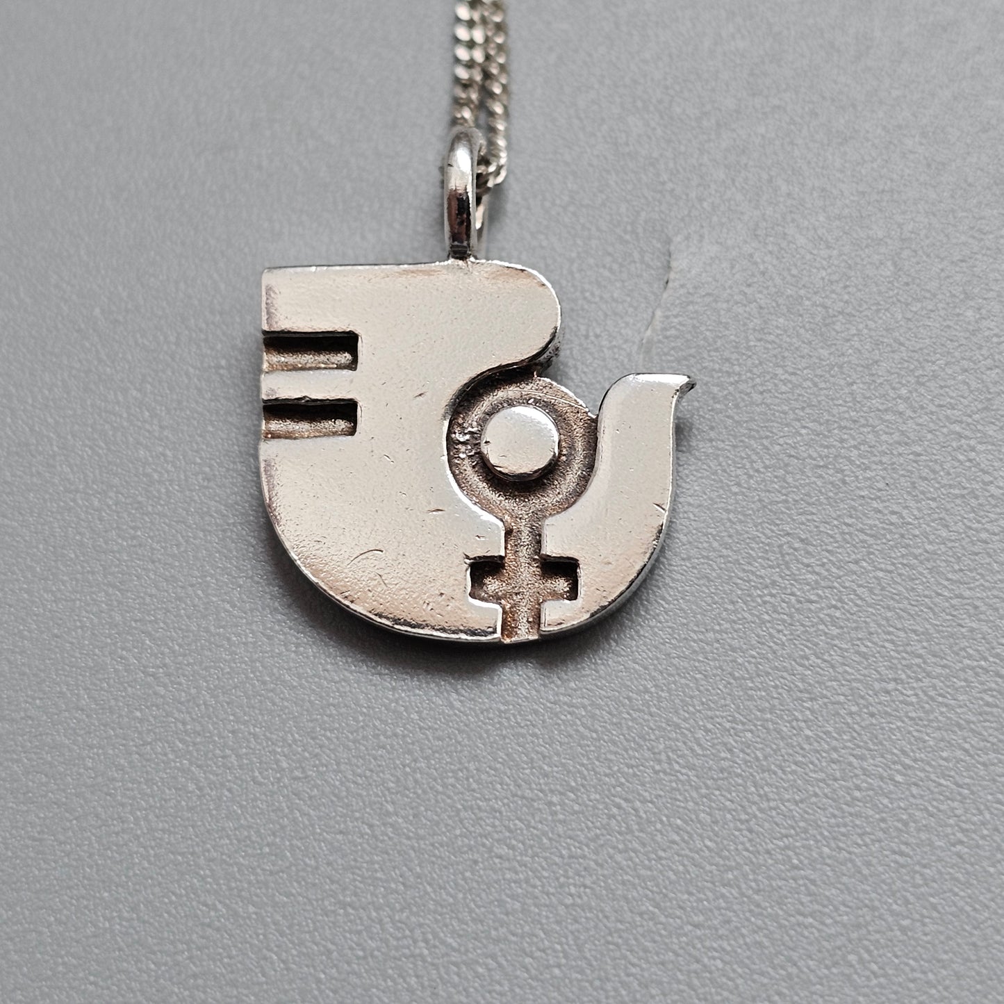 Vintage Aarikka Unifem Sterling Silver Pendant Finnish Modernist Women's Rights Jewellery