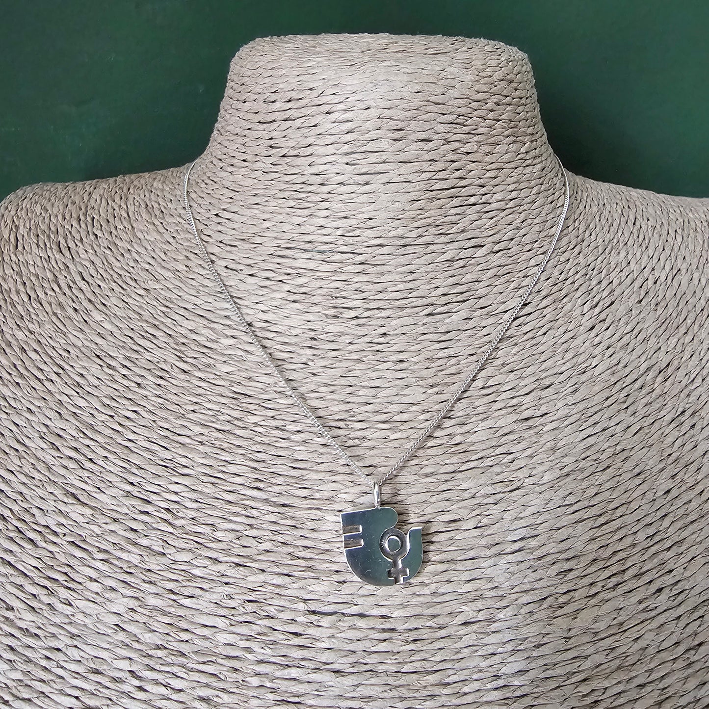 Vintage Aarikka Unifem Sterling Silver Pendant Finnish Modernist Women's Rights Jewellery