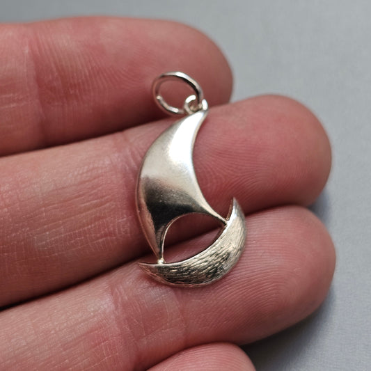 Vintage Aarikka Finnish Modernist Sterling Silver Sailing Boat Pendant