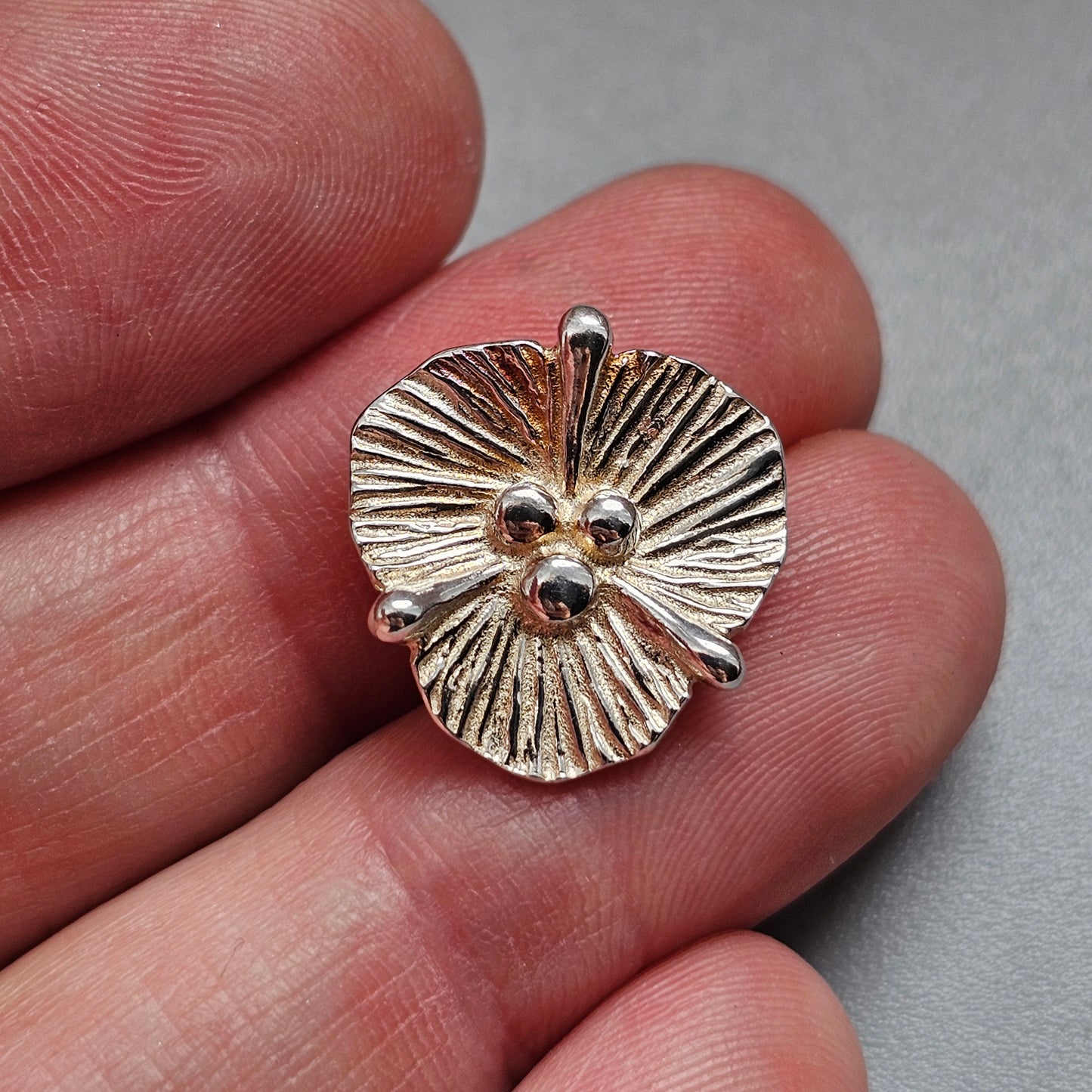 Vintage Finnish Sterling Silver Flower Pendant