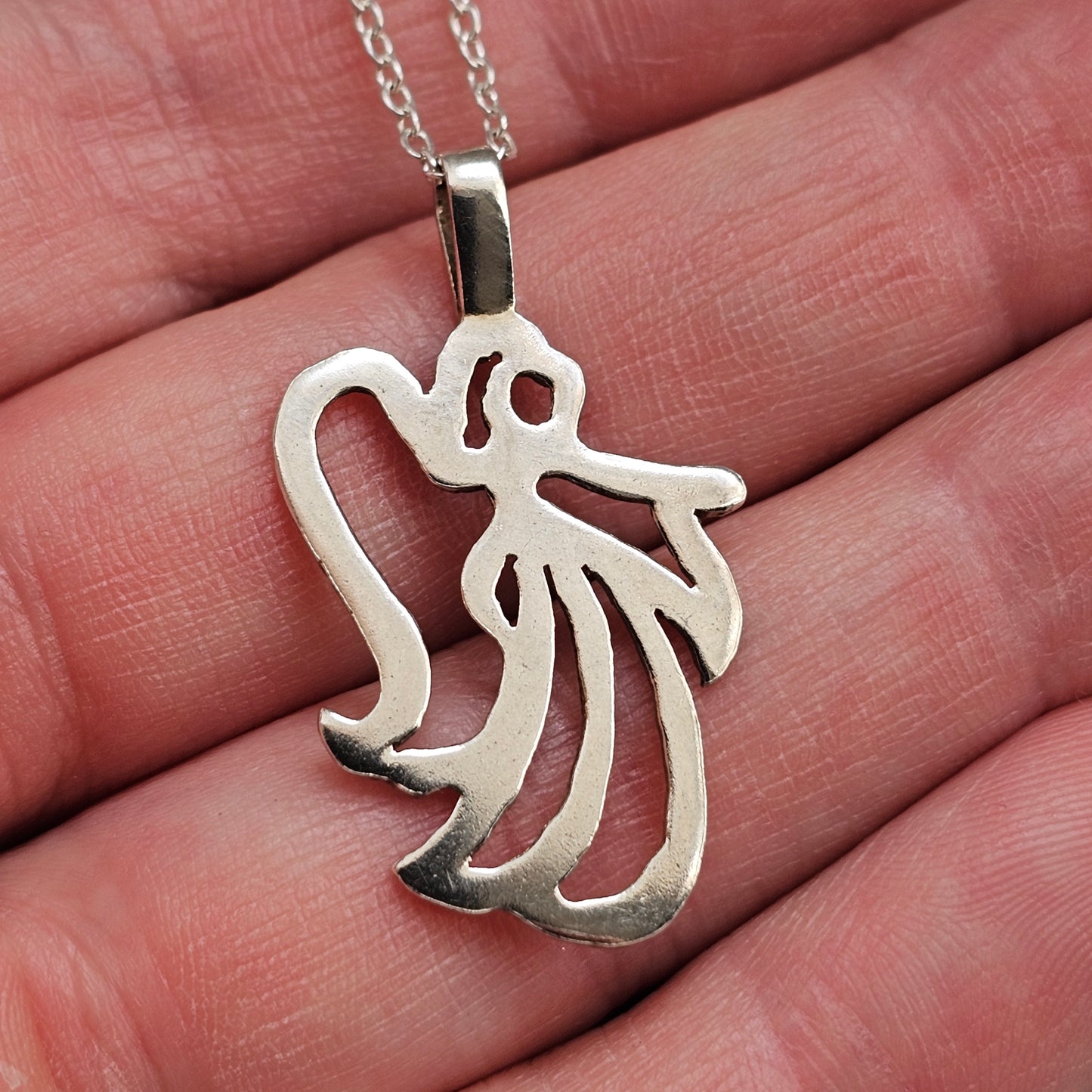 Vintage Sterling Silver Angel Pendant