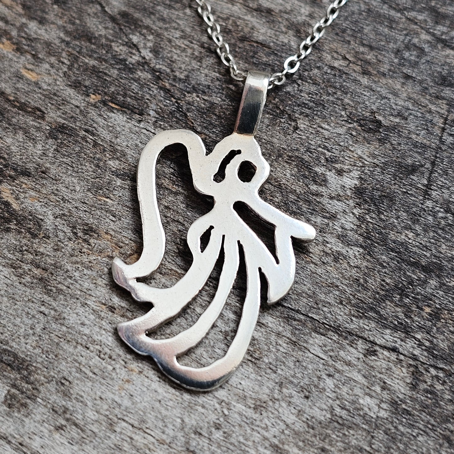 Vintage Sterling Silver Angel Pendant