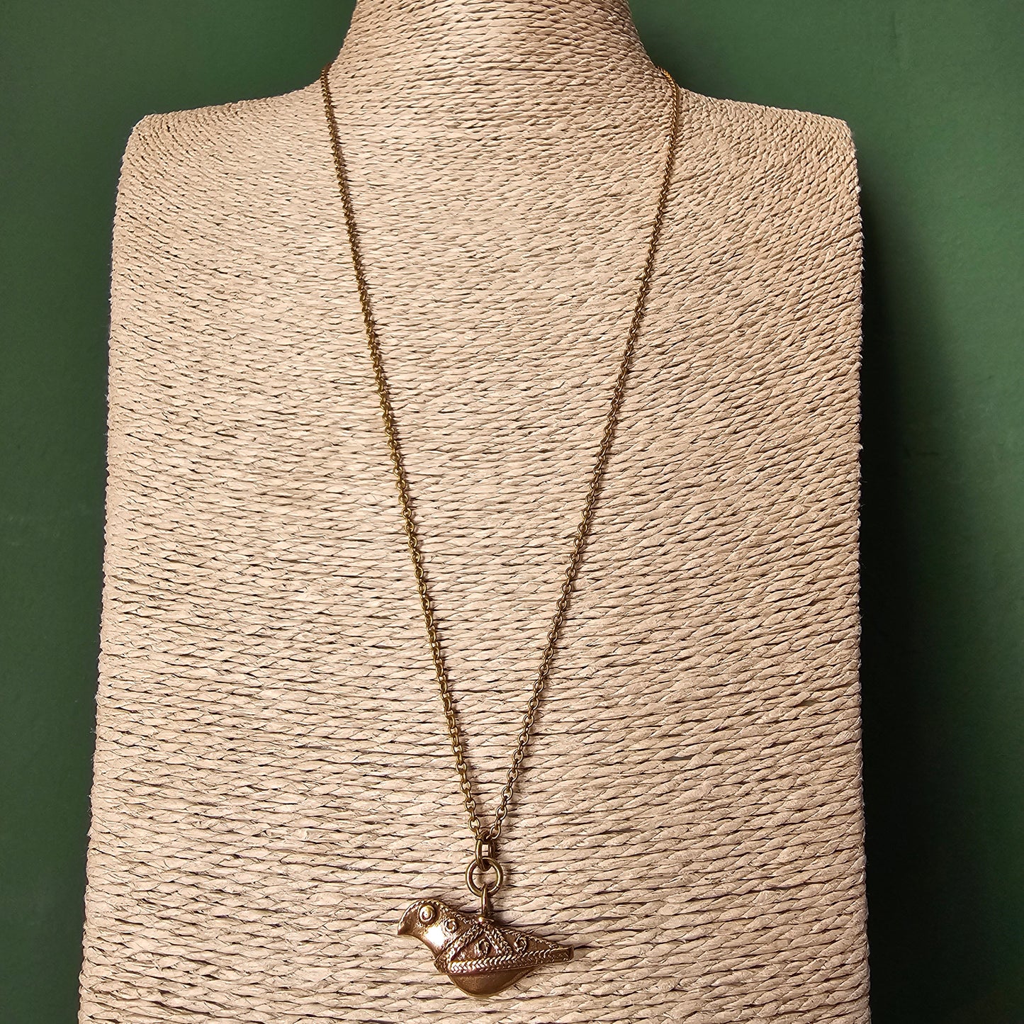 Vintage Kalevala Koru Hattulan Lintu Bird of Hattula Bronze Necklace