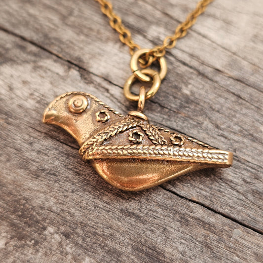 Vintage Kalevala Koru Hattulan Lintu Bird of Hattula Bronze Necklace