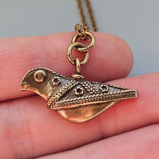 Vintage Kalevala Koru Hattulan Lintu Bird of Hattula Bronze Necklace