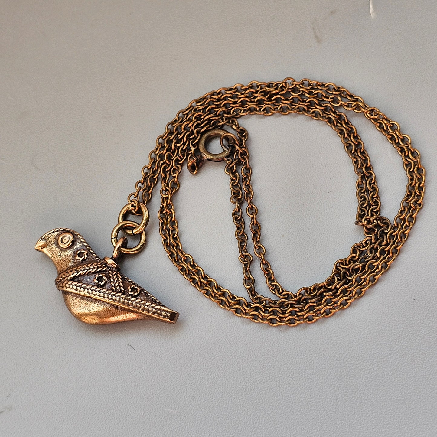 Vintage Kalevala Koru Hattulan Lintu Bird of Hattula Bronze Necklace