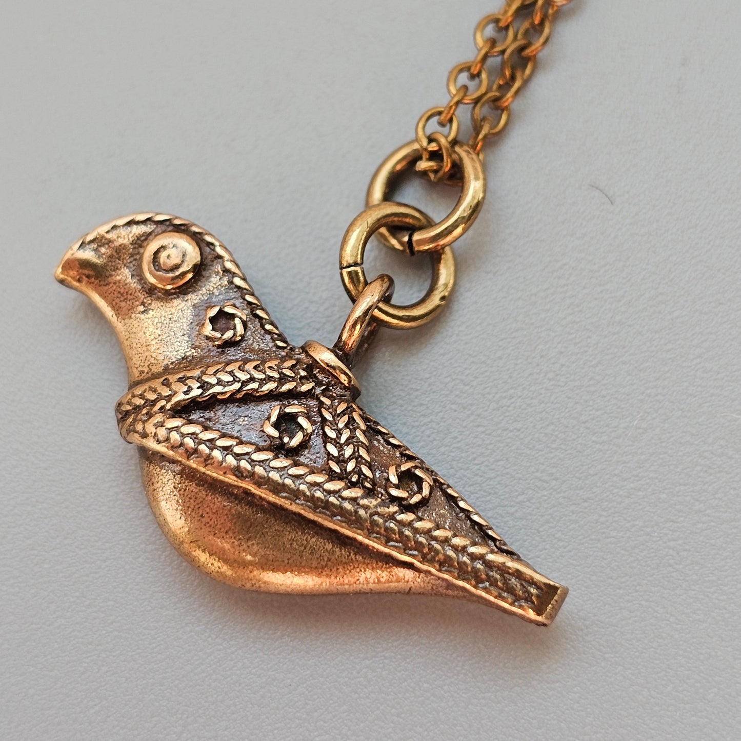 Vintage Kalevala Koru Hattulan Lintu Bird of Hattula Bronze Necklace