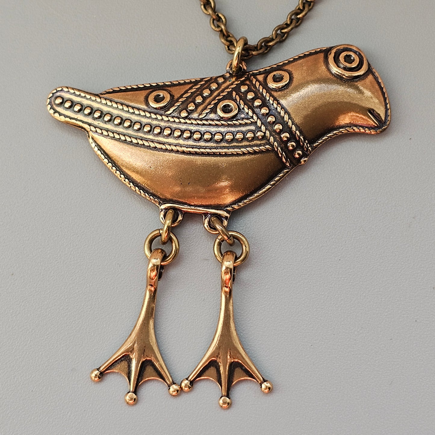 Kalevala Koru 11th Century Middle Ages Style Large Bird of Hattula Bronze Necklace
