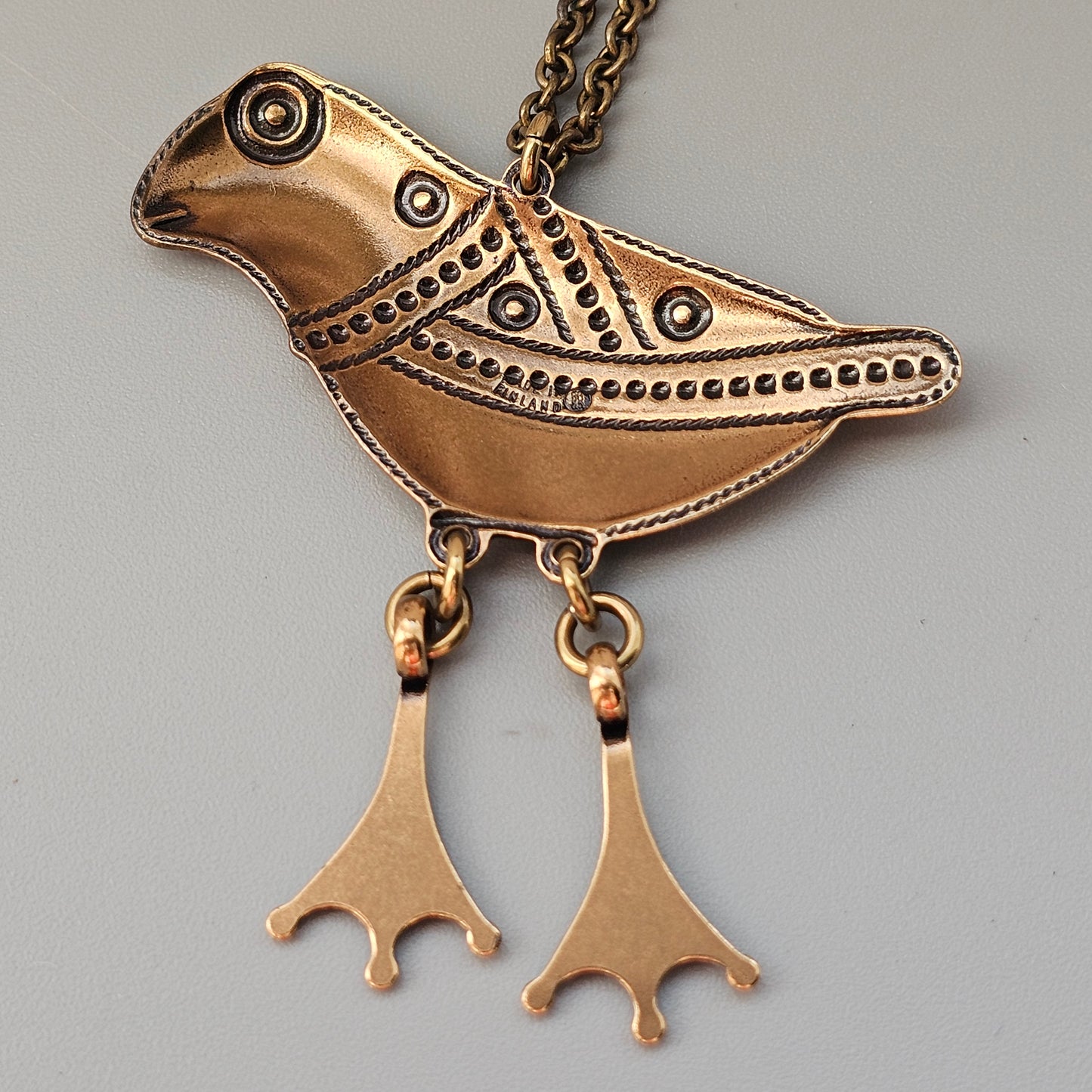Kalevala Koru 11th Century Middle Ages Style Large Bird of Hattula Bronze Necklace