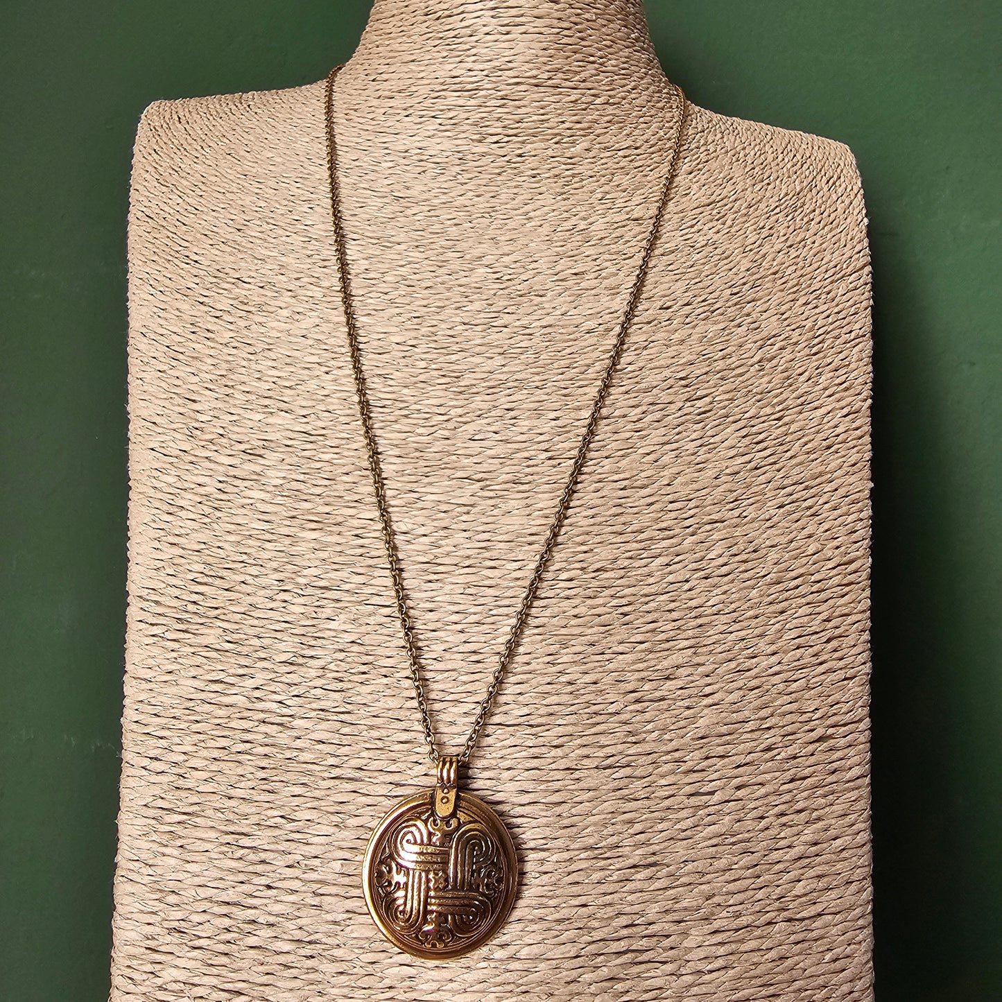 Vintage Kalevala Koru St Hannes Cross Hannunvaakuna Bronze Necklace