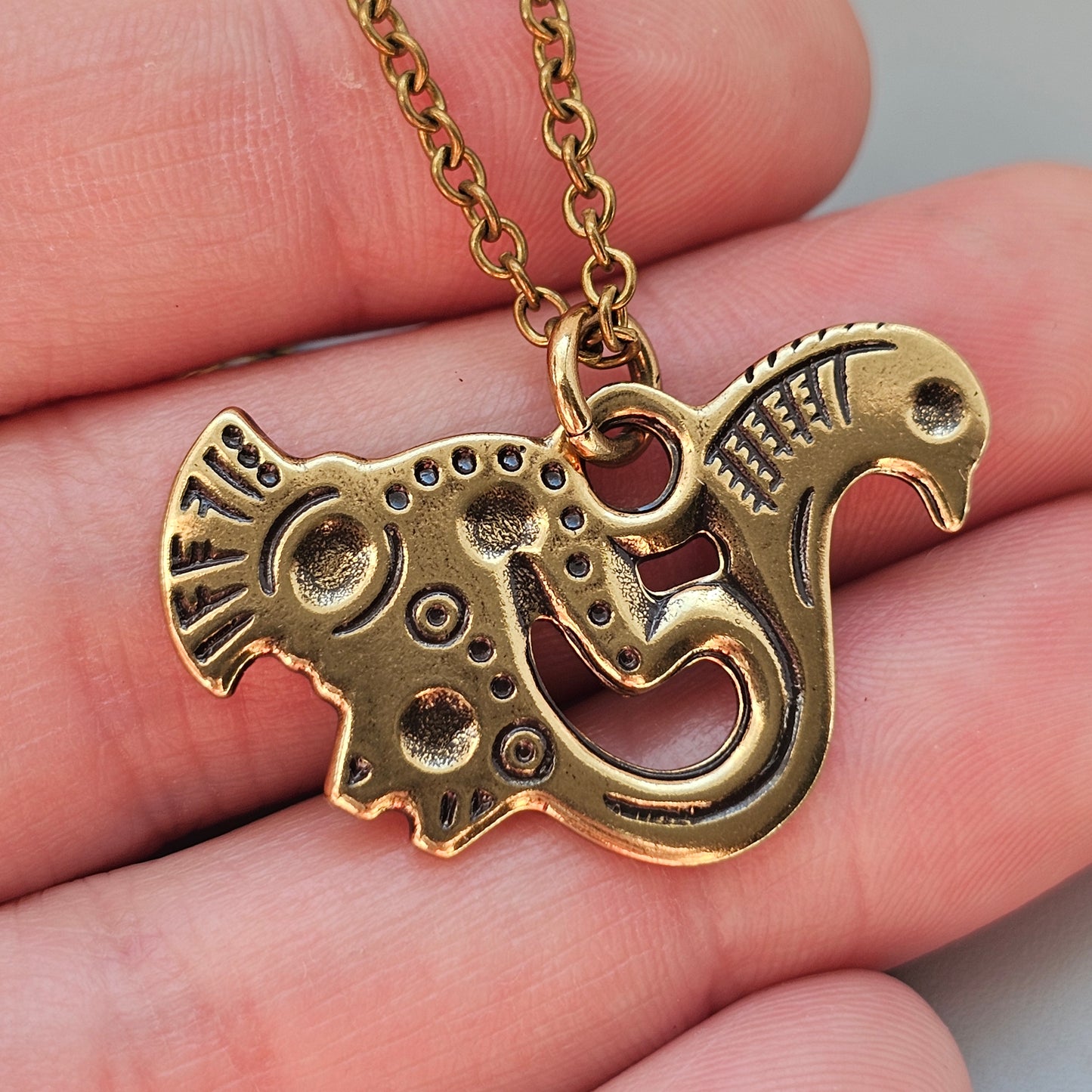 Kalevala Koru Middle Ages Style Small Bird of Tampere Bronze Necklace