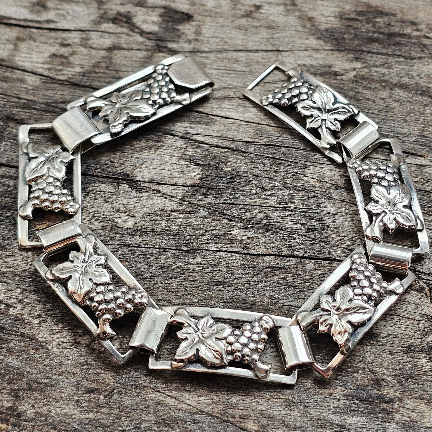 Vintage Bernhard Hertz Danish 830 Silver Grape Vine Bracelet