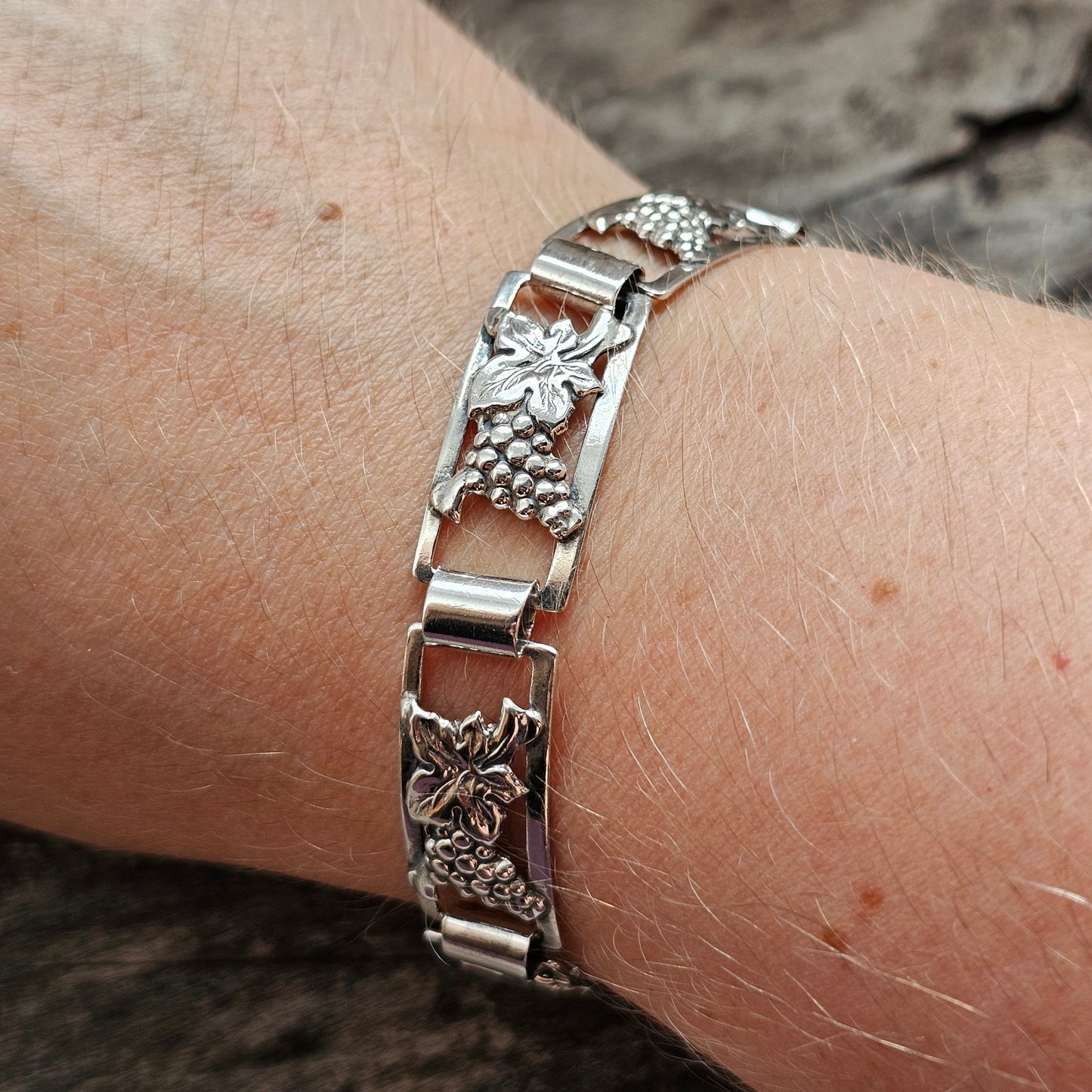 Vintage Bernhard Hertz Danish 830 Silver Grape Vine Bracelet