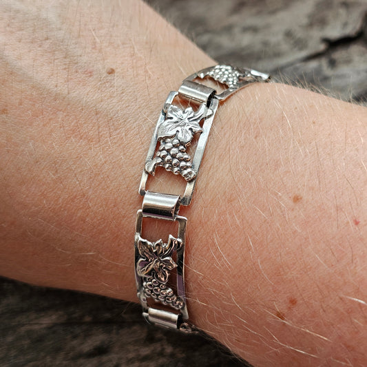 Vintage Bernhard Hertz Danish 830 Silver Grape Vine Bracelet