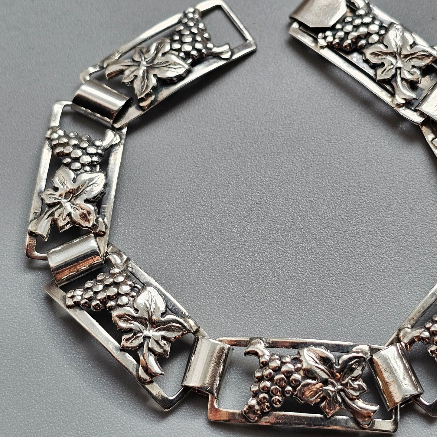 Vintage Bernhard Hertz Danish 830 Silver Grape Vine Bracelet