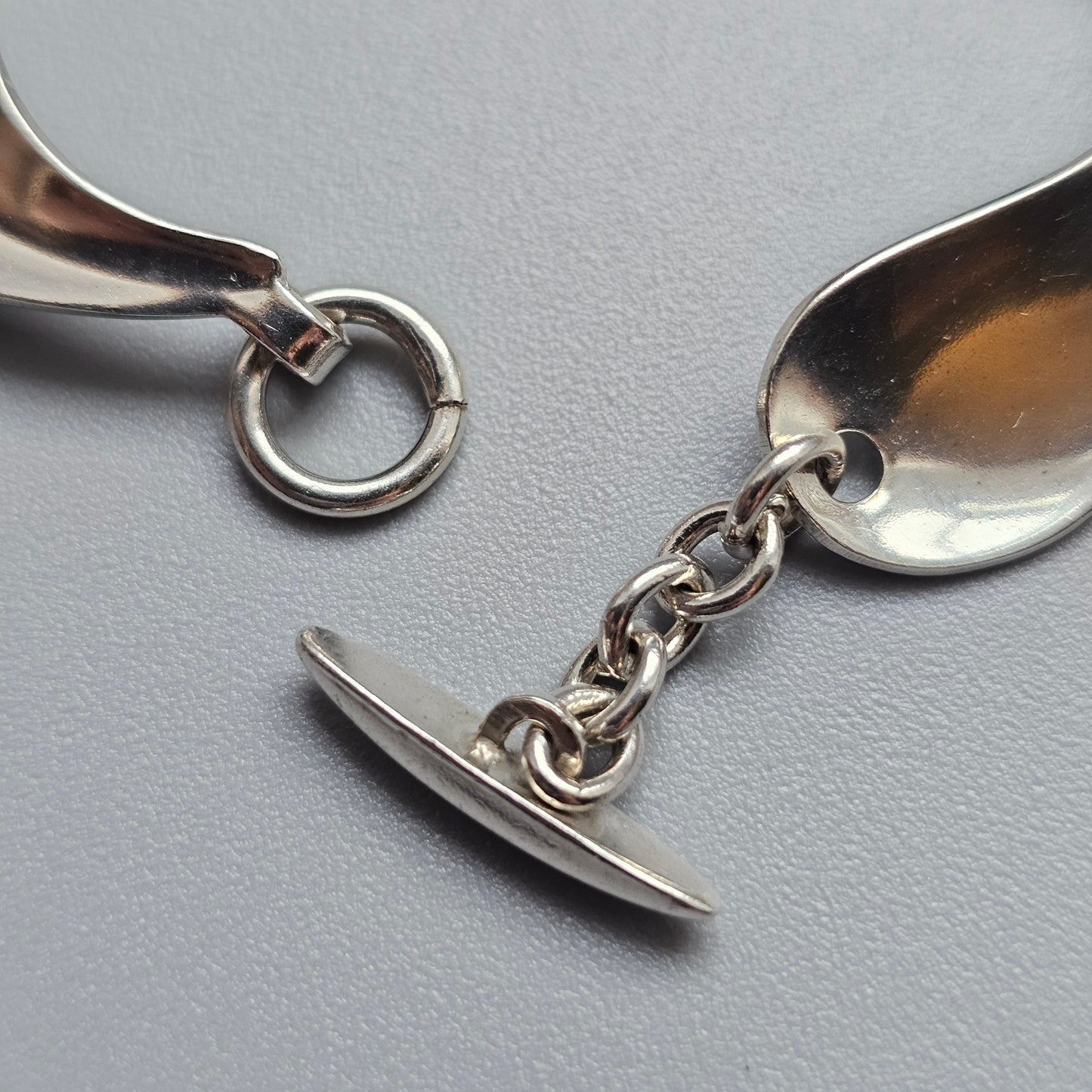 Vintage Hermann Siersbøl Danish Sterling Silver Modernist Wave Bracelet