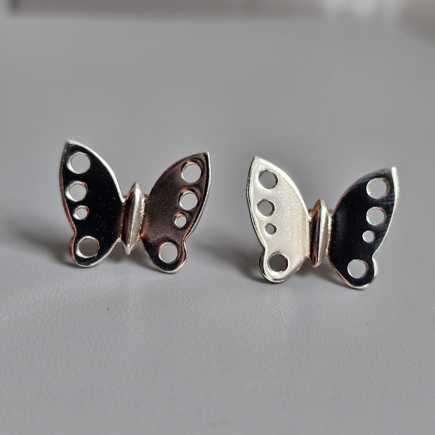 Vintage Finnish Sterling Silver Butterfly Earrings