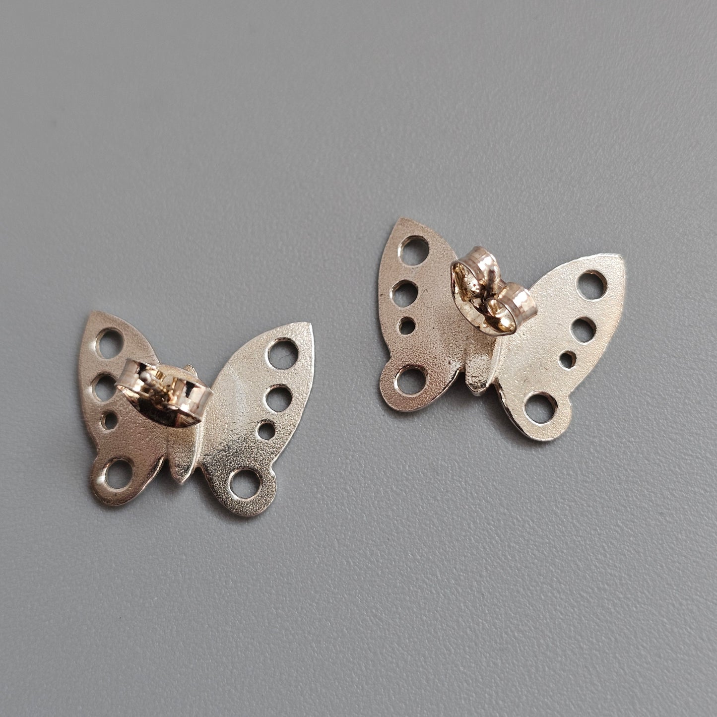 Vintage Finnish Sterling Silver Butterfly Earrings