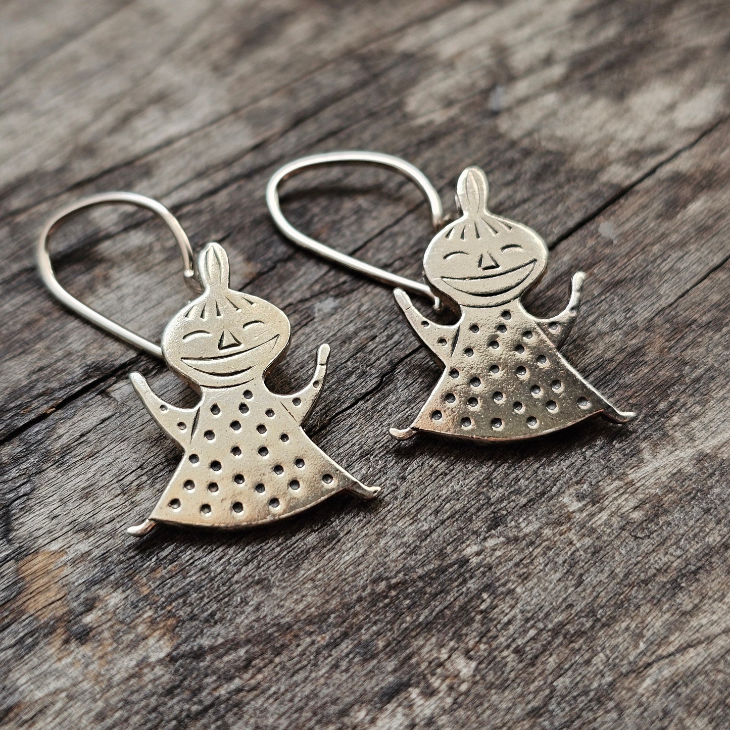 Vintage 1990s Pirkko Roihu Pikku Myy Little My Sterling Silver Earrings