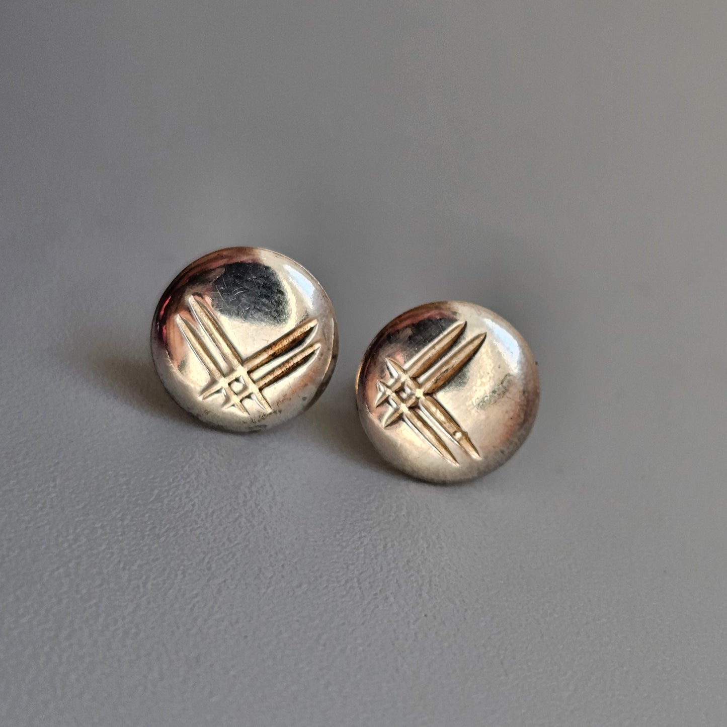 Vintage Scandinavian 830 Silver Starburst Stud Earrings
