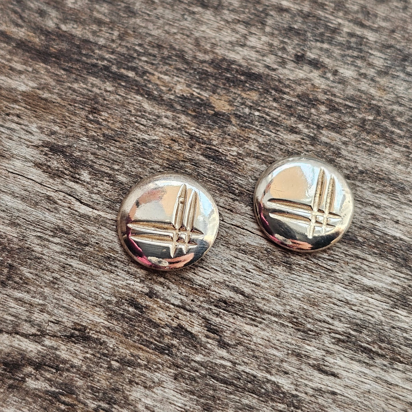 Vintage Scandinavian 830 Silver Starburst Stud Earrings