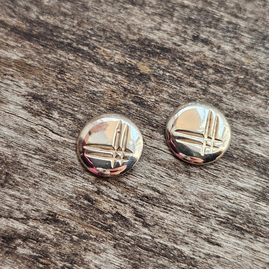 Vintage Scandinavian 830 Silver Starburst Stud Earrings