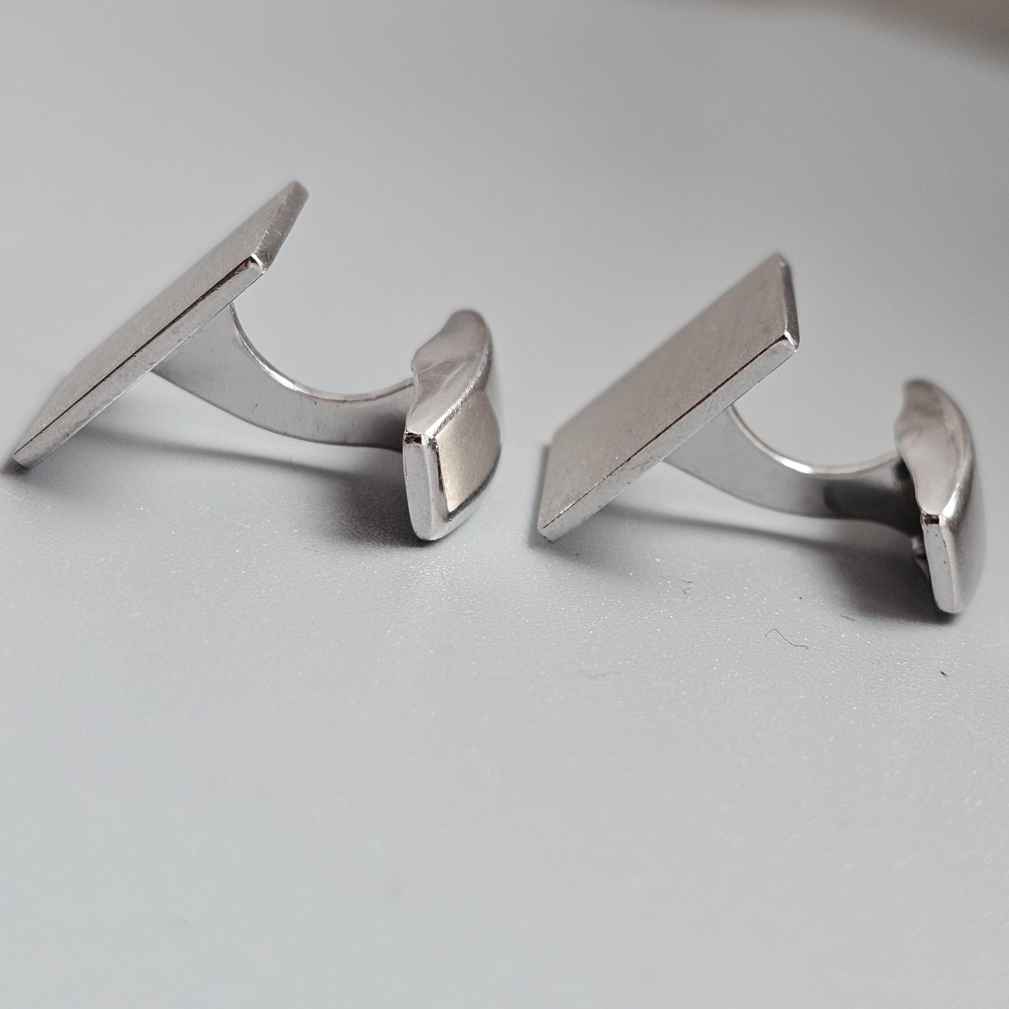 Contemporary Finnish Sterling Silver Modernist Square Cufflinks