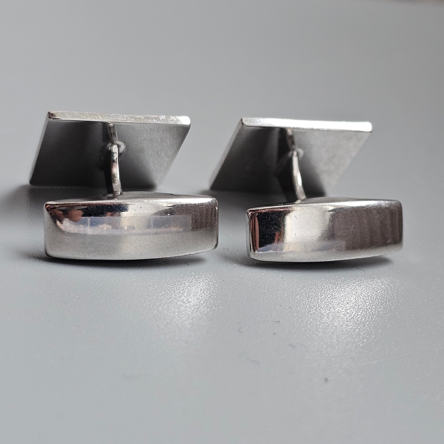 Contemporary Finnish Sterling Silver Modernist Square Cufflinks