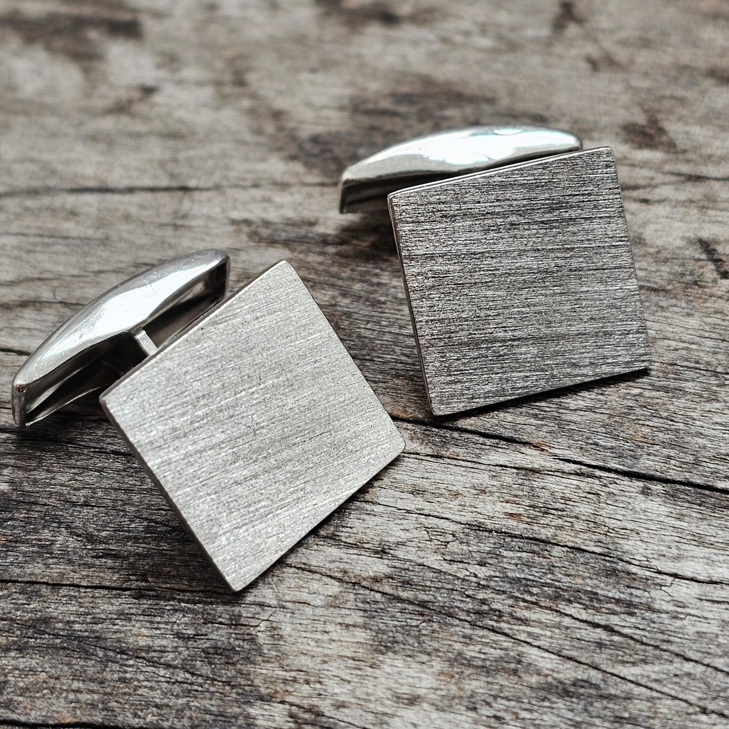 Contemporary Finnish Sterling Silver Modernist Square Cufflinks