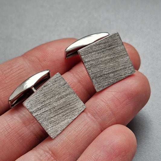 Contemporary Finnish Sterling Silver Modernist Square Cufflinks