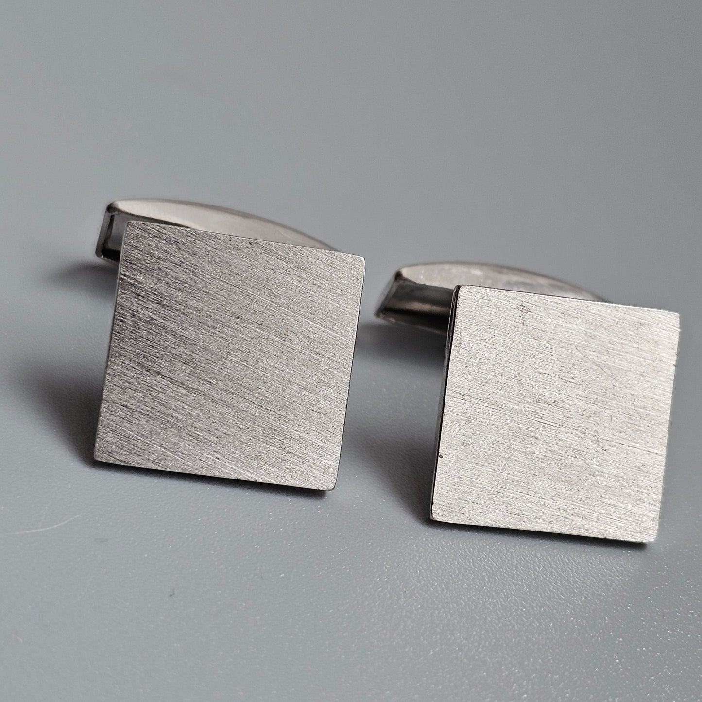 Contemporary Finnish Sterling Silver Modernist Square Cufflinks