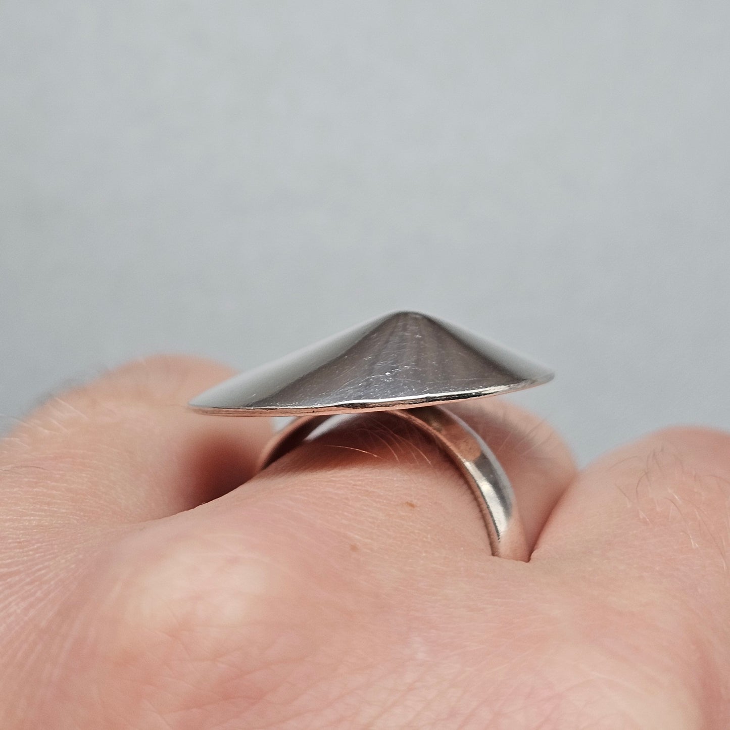 Vintage Sterling Silver Large Conical Modernist Statement Ring