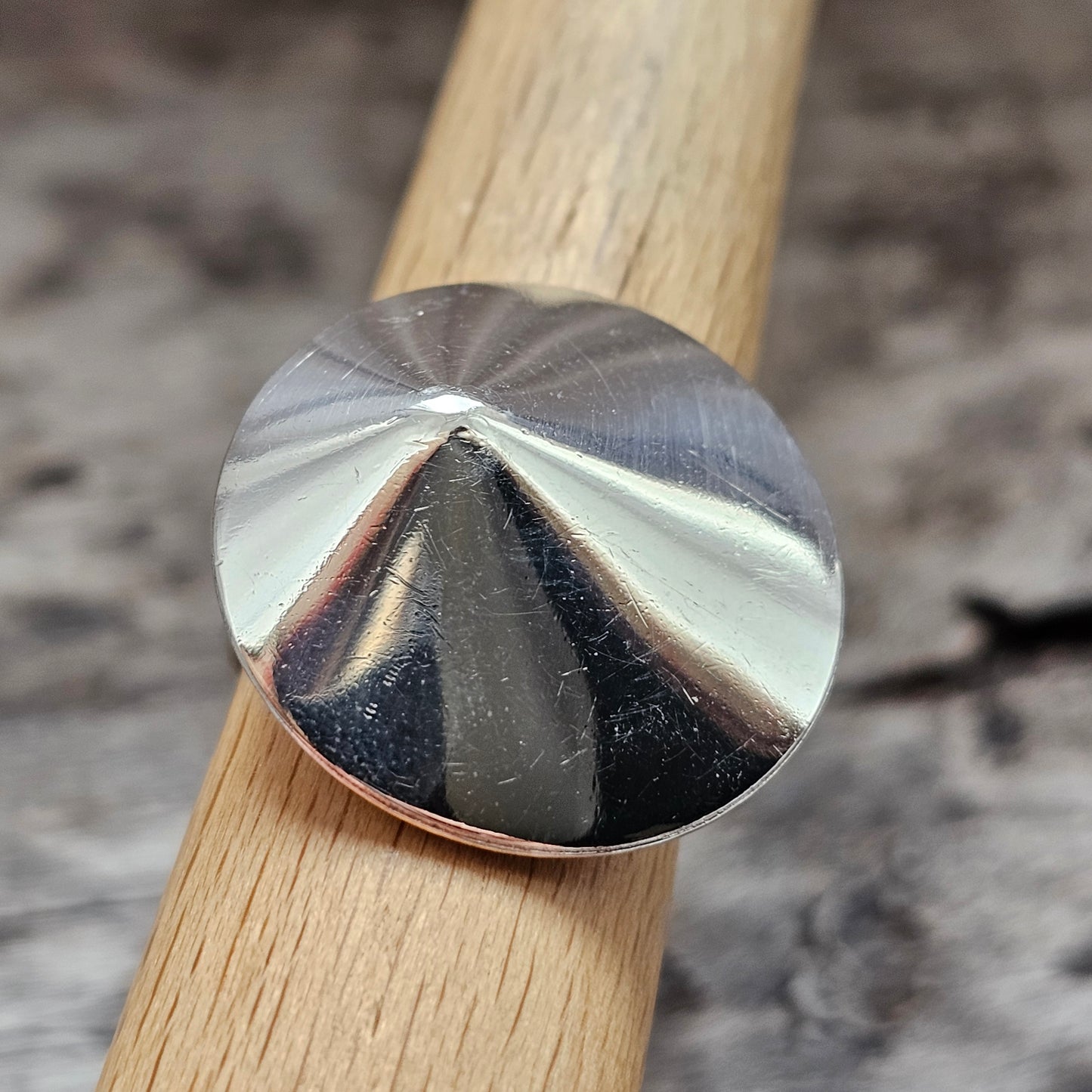 Vintage Sterling Silver Large Conical Modernist Statement Ring