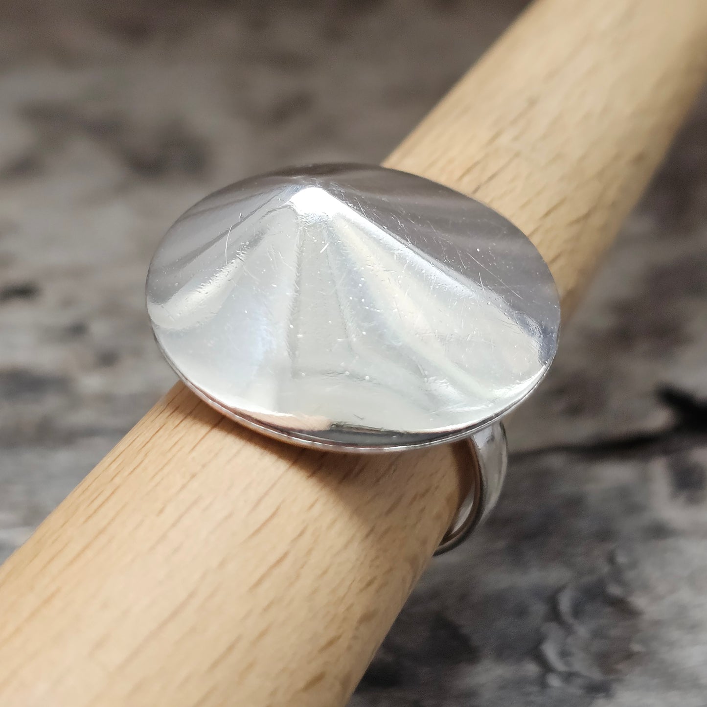Vintage Sterling Silver Large Conical Modernist Statement Ring