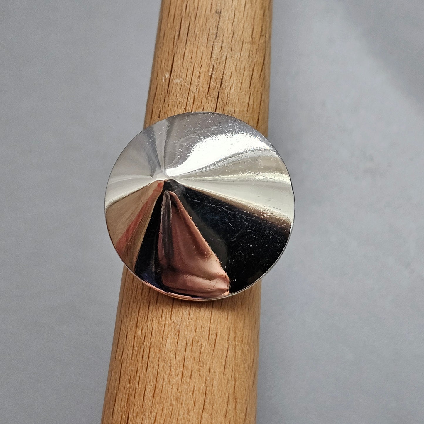 Vintage Sterling Silver Large Conical Modernist Statement Ring