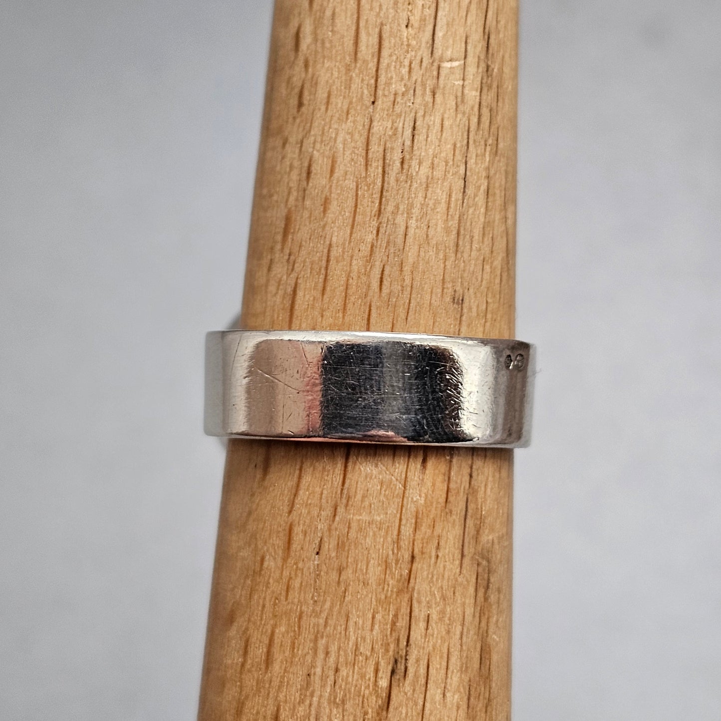 Vintage German Modernist Silver Synthetic Blue Spinel Statement Ring