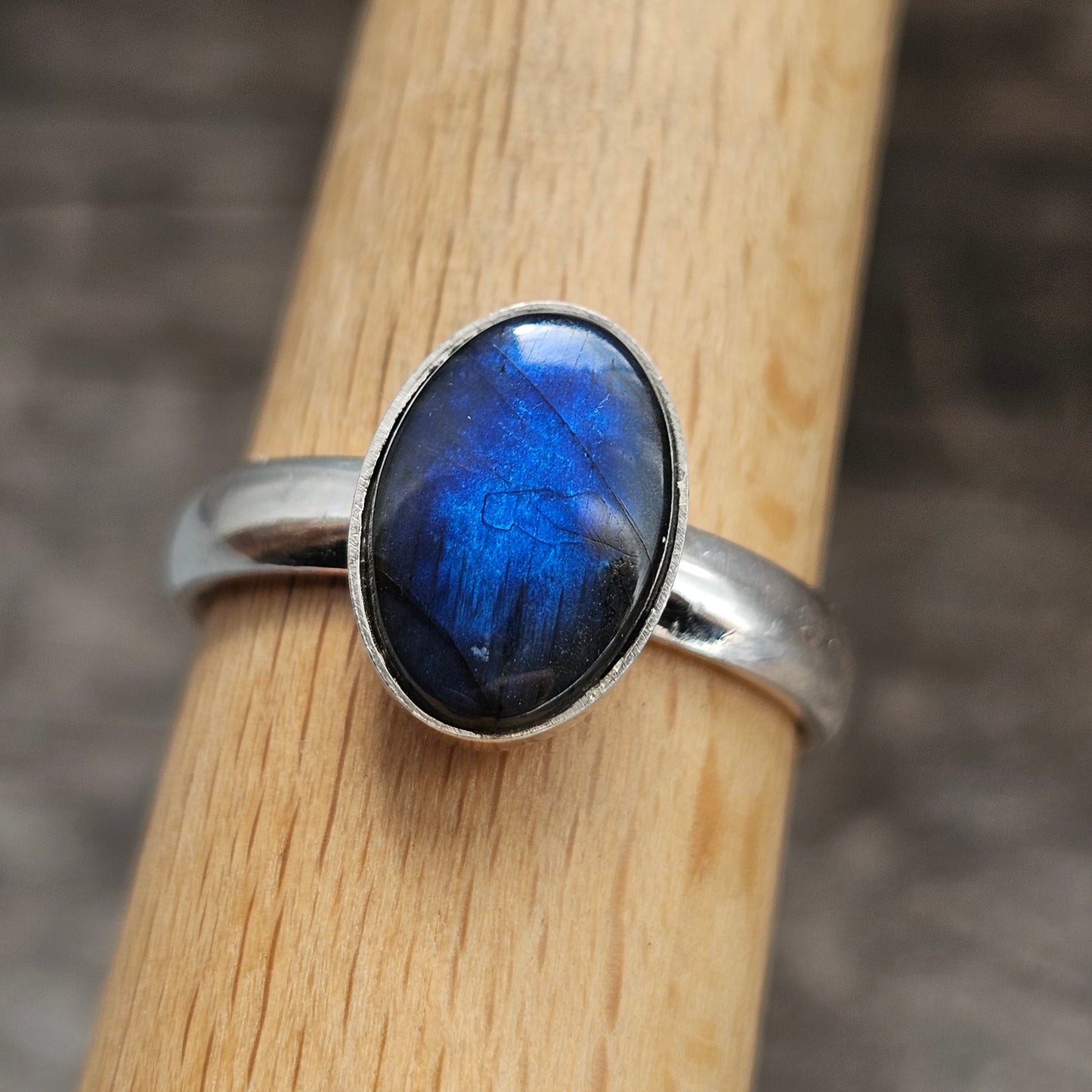 Contemporary Finnish Sterling Silver Spectrolite Ring