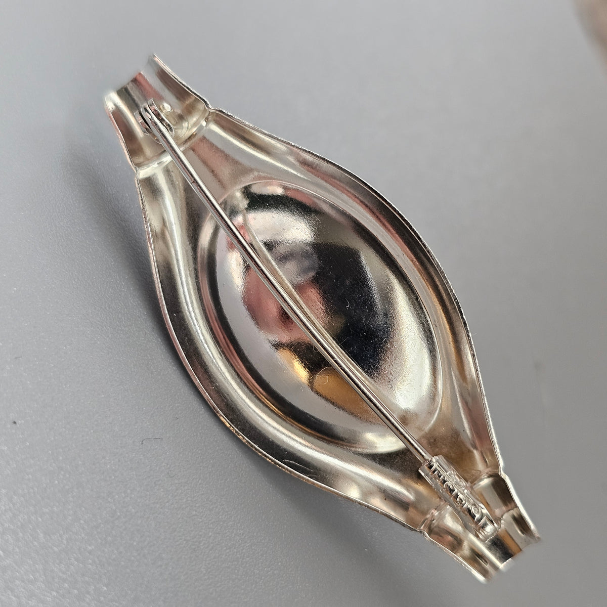 Vintage 1960s Elis Kauppi Kupittaan Kulta Finnish Silver Tiger's Eye Brooch 1960