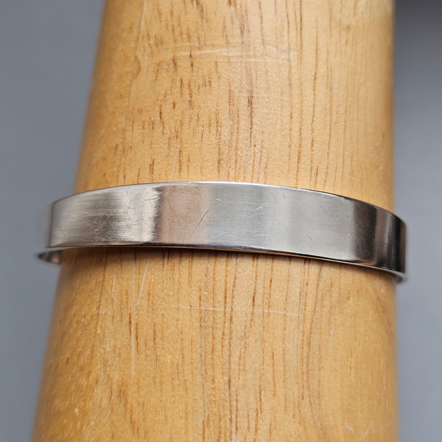 Vintage 1960s Erik Granit Finnish Silver Smoky Quartz Modernist Bangle