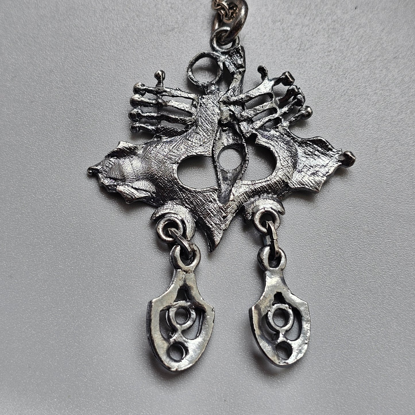 Vintage 1970s Juhani Vuorisalmi Finnish Pewter Modernist Pendant Necklace